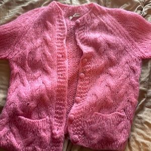 Vintage pink wool cardigan